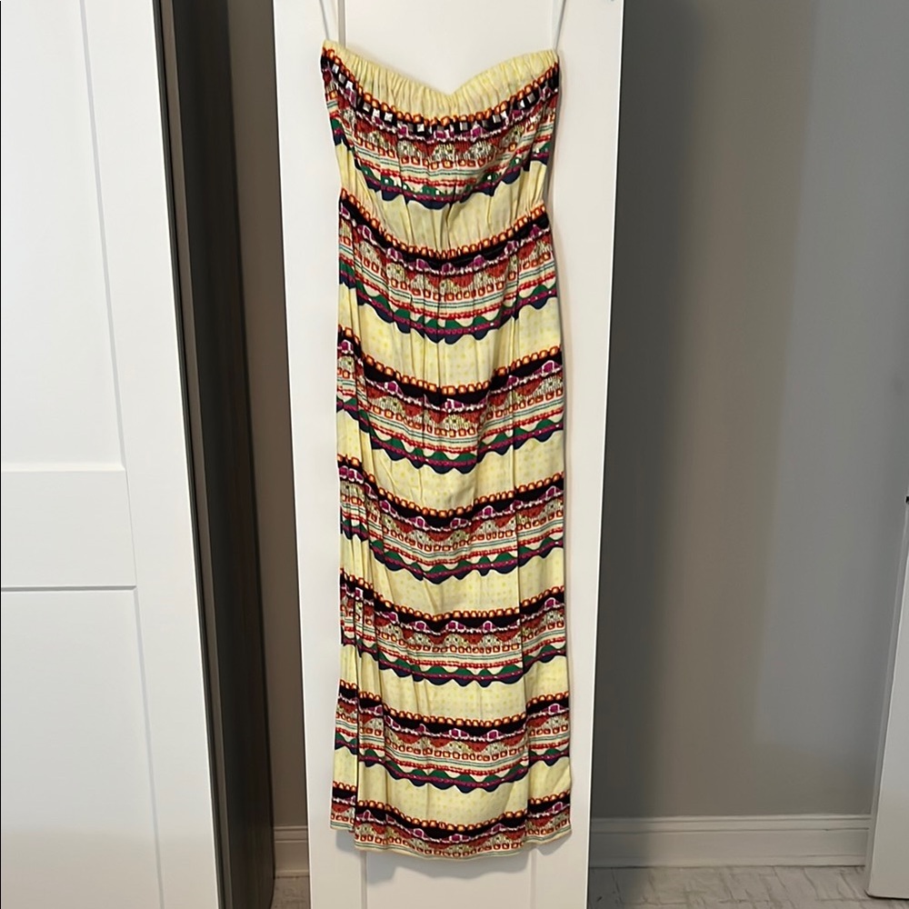 RACHEL Rachel Roy Multicolor Strapless Maxi Dress